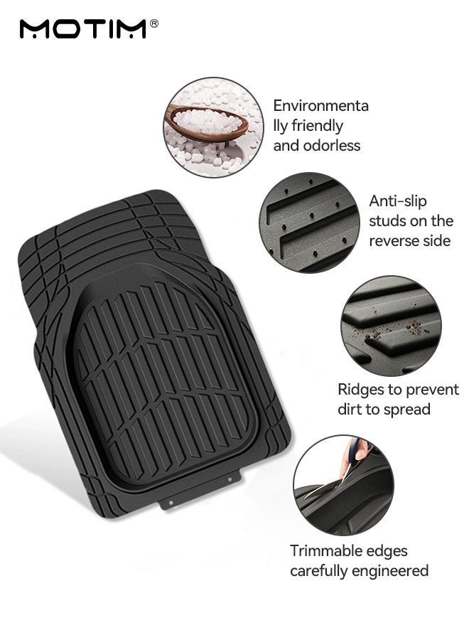 Motim Car Floor Mats, Heavy Duty 3D Customized Rubber Floor Mats Set for Car Suv Truck and Van, All-weather Wear-resistant and Anti-skid, Premium Trim to Fit - Image 5